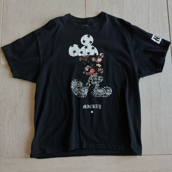 Neff x Disney Mickey Mouse T-Shirt Black Cotton Size XL - Picture 3 of 9